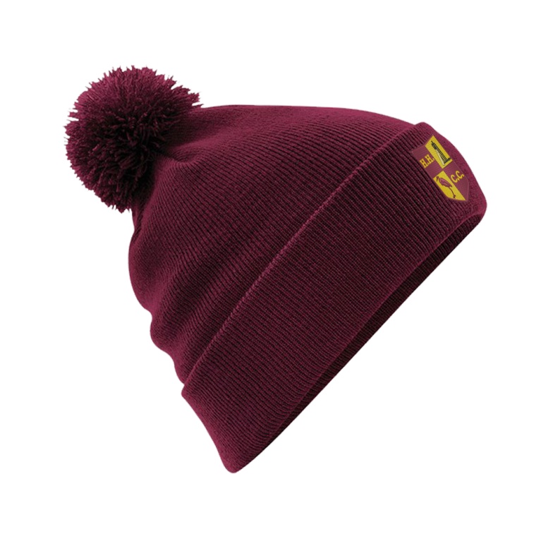 HIGH HALSTOW CC Original Pom Pom Beanie : Maroon